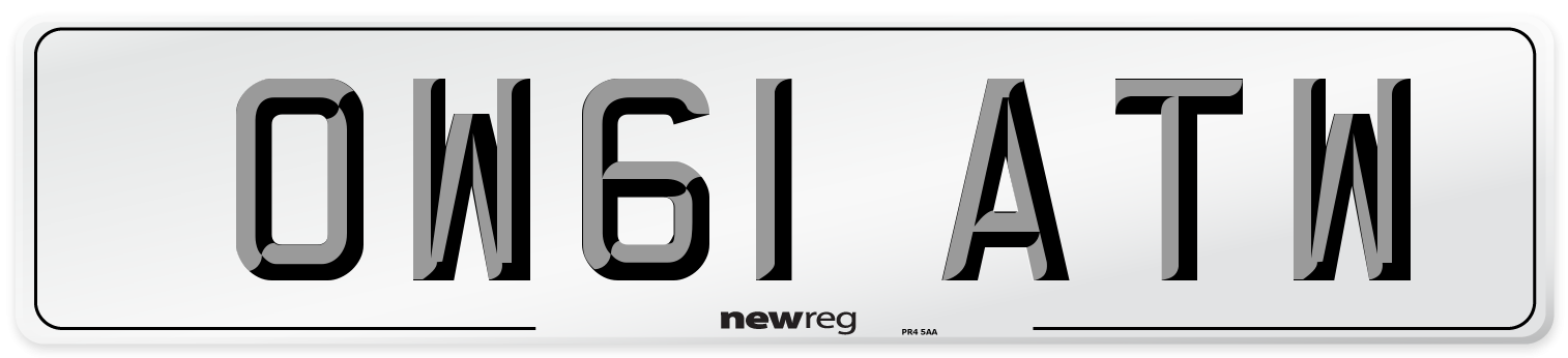 OW61 ATW Number Plate from New Reg